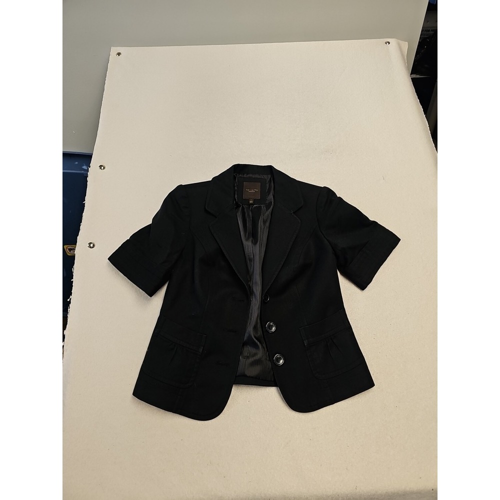 The Limited Collection Black Short Sleeve Blazer Jacket Cotton Spandex Size 8